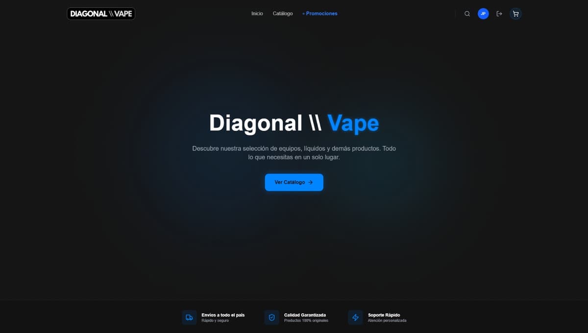 Snapshot of Diagonal \\ Vape - E-commerce (Demo)